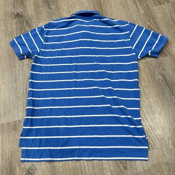 Polo Ralph Lauren Polo Mens Large Blue Striped Short Sleeve Piqué Polo Shirt - Picture 2 of 13